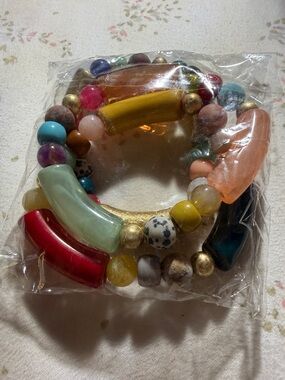 Plunder Multicolor Chunky Beaded Bracelet Set